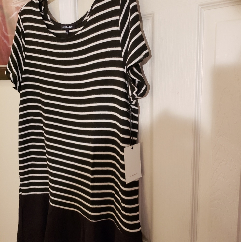 Hye Park & Lune Black/White Comfy Soft Abel Dress or Top - Picture 6 of 8